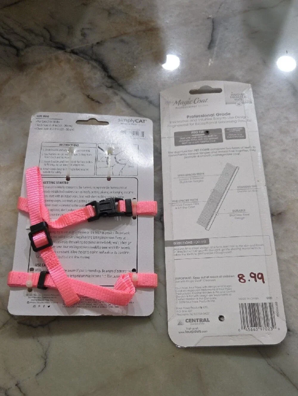 Magic Pink Small Pet Harness, Lead & MagicCoat Pet Comb